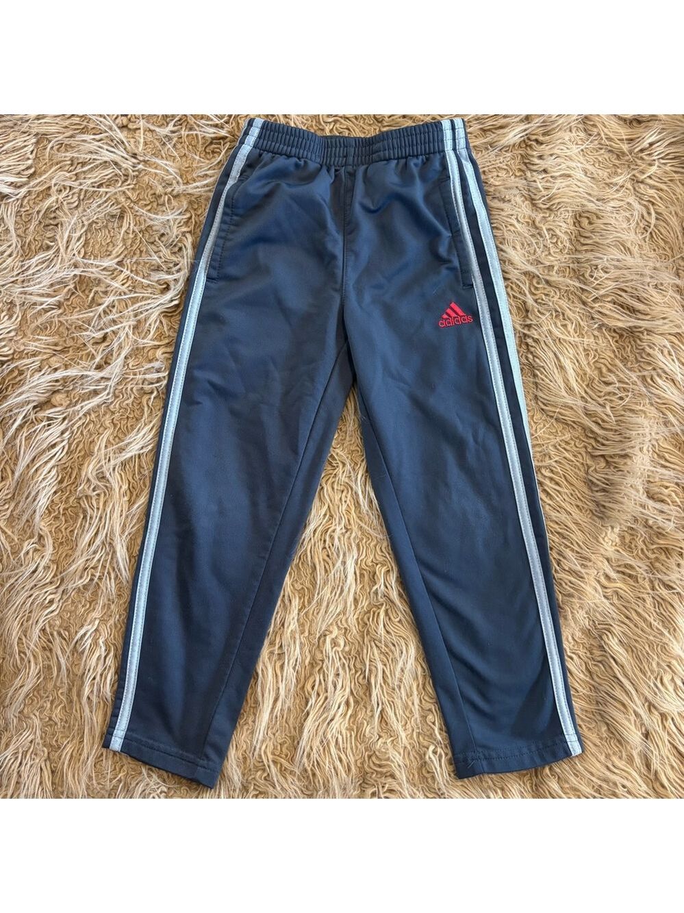 Adidas Kids Navy Joggers with Red Logo